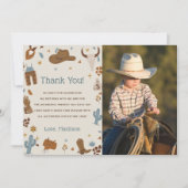 Westerne Cowboy Verjaardagsfeestje Dank u Kaart Fo (Voorkant)