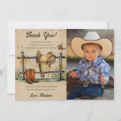 Westerne Cowboy Verjaardagsfeestje Dank u Kaart Fo (Voorkant)