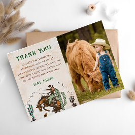 Westerne Cowboy Verjaardagsfeestje Dank u Kaart Fo