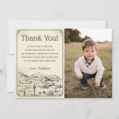 Westerne Cowboy Verjaardagsfeestje Dank u Kaart Fo (Voorkant)