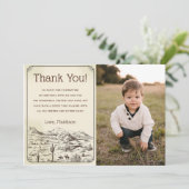 Westerne Cowboy Verjaardagsfeestje Dank u Kaart Fo (Staand voorkant)