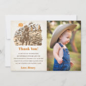 Westerne Cowboy Verjaardagsfeestje Dank u Kaart Fo (Voorkant)