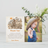 Westerne Cowboy Verjaardagsfeestje Dank u Kaart Fo (Staand voorkant)