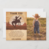 Westerne Cowboy Verjaardagsfeestje Dank u Kaart Fo (Voorkant)