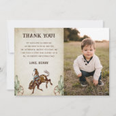 Westerne Cowboy Verjaardagsfeestje Dank u Kaart Fo (Voorkant)