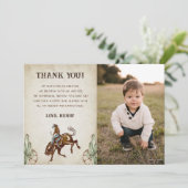 Westerne Cowboy Verjaardagsfeestje Dank u Kaart Fo (Staand voorkant)