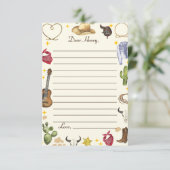 Westerne Cowboy Verjaardagsfeestje Flat Dank u kaa Bedankkaart (Staand voorkant)