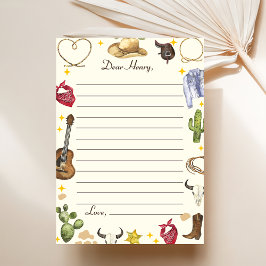 Westerne Cowboy Verjaardagsfeestje Flat Dank u kaa Bedankkaart