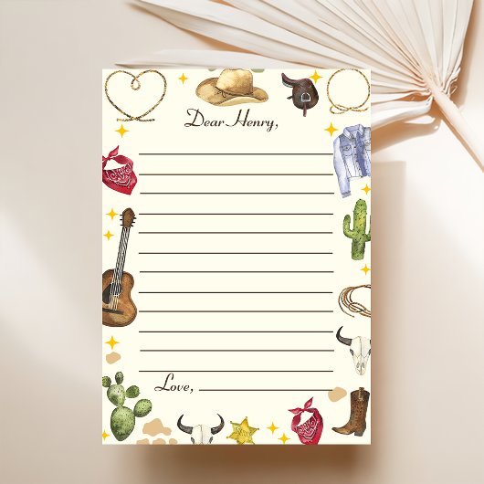 Westerne Cowboy Verjaardagsfeestje Flat Dank u kaa Bedankkaart