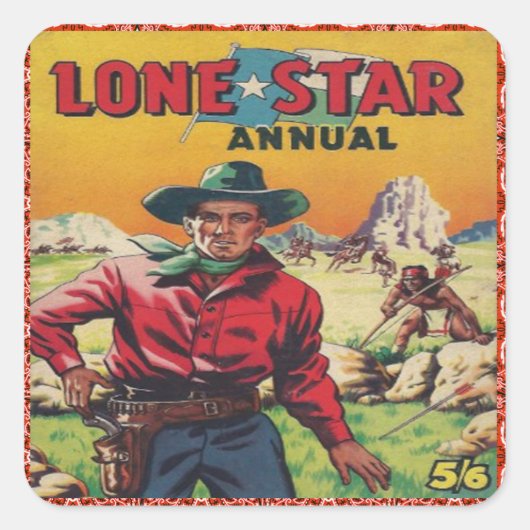 Westerne Cowboy Vierkante Sticker (Voorkant)