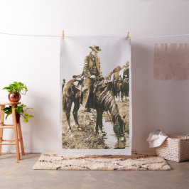 Westerne cowboy Watering Horse - Lg Print Stof