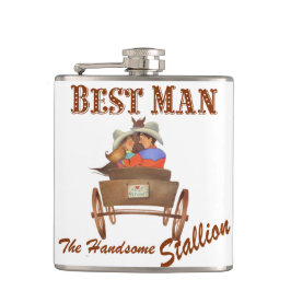 Westerne Cowboy Wedding Flask Groomsmen's Gift Heupfles
