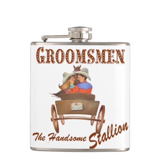 Westerne Cowboy Wedding Flask Groomsmen's Gift Heupfles (Voorkant)