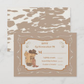 Westerne Cowboy Wedding RSVP-reactiekaarten RSVP Kaartje (Voorkant / Achterkant)