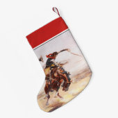 Westerne Cowboy Wild West Bucking Horse 2 Kleine Kerstsok (Achterkant (Hangend))