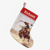 Westerne Cowboy Wild West Bucking Horse 2 Kleine Kerstsok (Voorkant (Hangend))