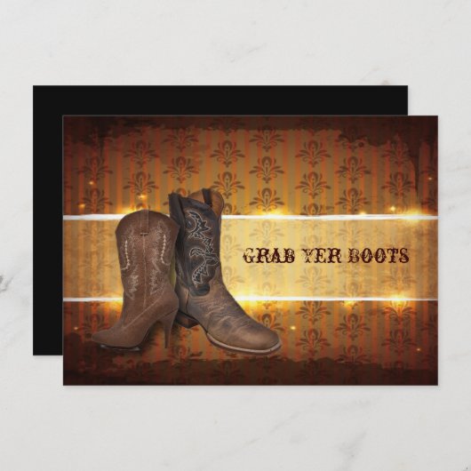 westerne cowboybruiloft in nood aankondiging (Voorkant / Achterkant)