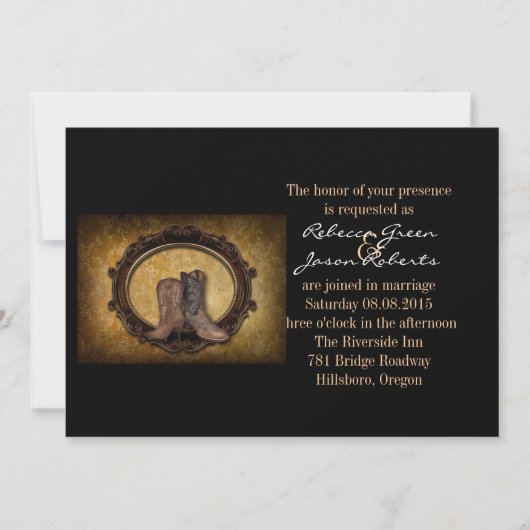 westerne cowboybruiloft in nood kaart (Voorkant)