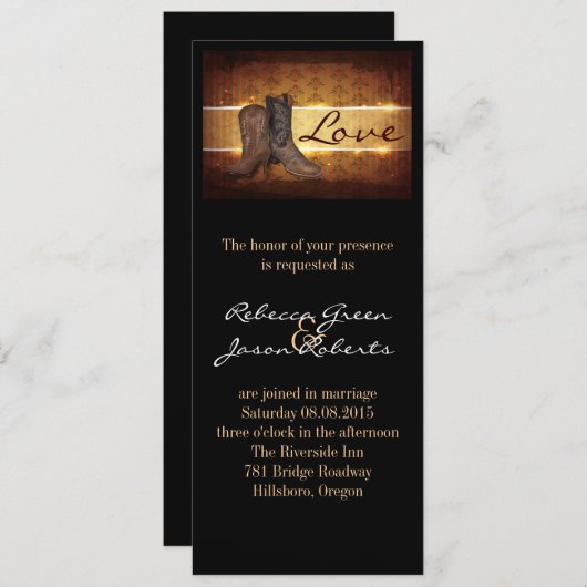 westerne cowboybruiloft in nood kaart (Voorkant / Achterkant)