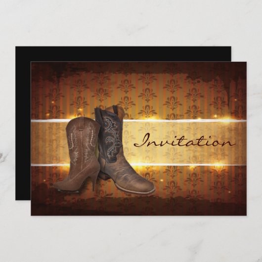 westerne cowboybruiloft in nood kaart (Voorkant / Achterkant)