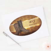 westerne cowboybruiloft in nood ovale sticker (Envelop)