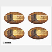 westerne cowboybruiloft in nood ovale sticker (Vel)