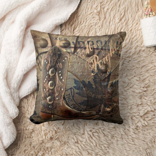 westerne cowboybruiloft met glanzend Wagon Wheel Kussen (Deken)