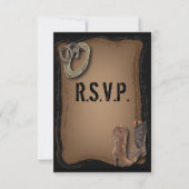 westerne cowboybruiloft RSVP-respons RSVP Kaartje (Voorkant)