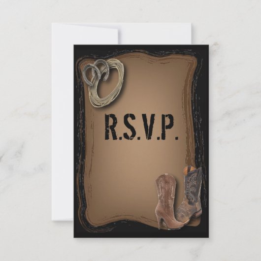 westerne cowboybruiloft RSVP-respons RSVP Kaartje (Voorkant)