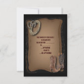 westerne cowboybruiloft RSVP-respons RSVP Kaartje (Achterkant)