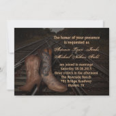 westerne cowboybruiloft voor grunge rail kaart (Achterkant)