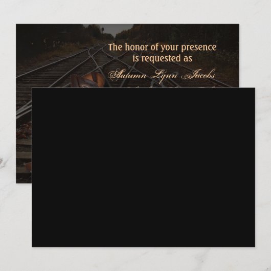 westerne cowboybruiloft voor grunge rail kaart (Voorkant / Achterkant)