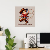 Westerne cowboyjongens aanpasbaar poster (Thuiskantoor)