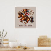 Westerne cowboyjongens aanpasbaar poster (Keuken)