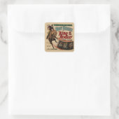 Westerne cowboykoning van de rodeo vierkante sticker (Tas)