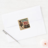 Westerne cowboykoning van de rodeo vierkante sticker (Envelop)