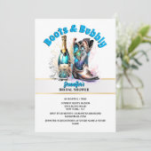 Westerne cowboylaars bubbly glanzende shimmer chic kaart (Staand voorkant)