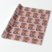 Westerne cowboylaarskerstverlichting cadeaupapier (Uitgerold)