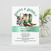 Westerne cowboylaarzen blauwgroen bruin bubbly kaart (Staand voorkant)