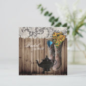 westerne cowboylaarzen Bridal Tea Party Uitnodigin Kaart (Staand voorkant)