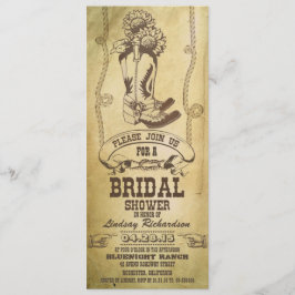 westerne cowboylaarzen bruids doucheuitnodigingen kaart