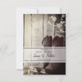 Westerne cowboylaarzen delen herinnering begrafeni notitiekaartje (Voorkant)