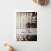 Westerne cowboylaarzen delen herinnering begrafeni notitiekaartje (Voorkant / Achterkant in situ)