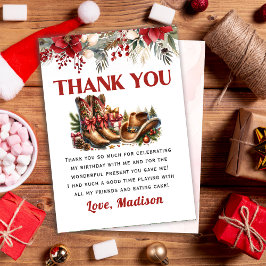 Westerne cowboylaarzen kerstbedankkaart bedankkaart