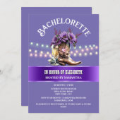 Westerne cowboylaarzen paarse witte bubbly chic kaart (Voorkant / Achterkant)