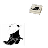 Westerne cowboylaarzen & Pet Rubberstempel (Gestempeld)