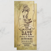 westerne cowboylaarzen Sla de datumkaarten op Save The Date (Voorkant / Achterkant)