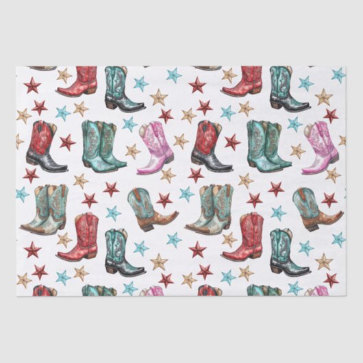Westerne cowboylaarzen tissuepapier (Voorkant)