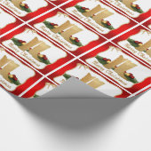 Westerne cowboylaarzen touw garland vrolijk kerstf cadeaupapier (Hoek)