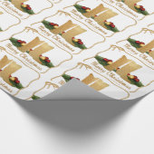 Westerne cowboylaarzen touw garland vrolijk kerstf cadeaupapier (Hoek)